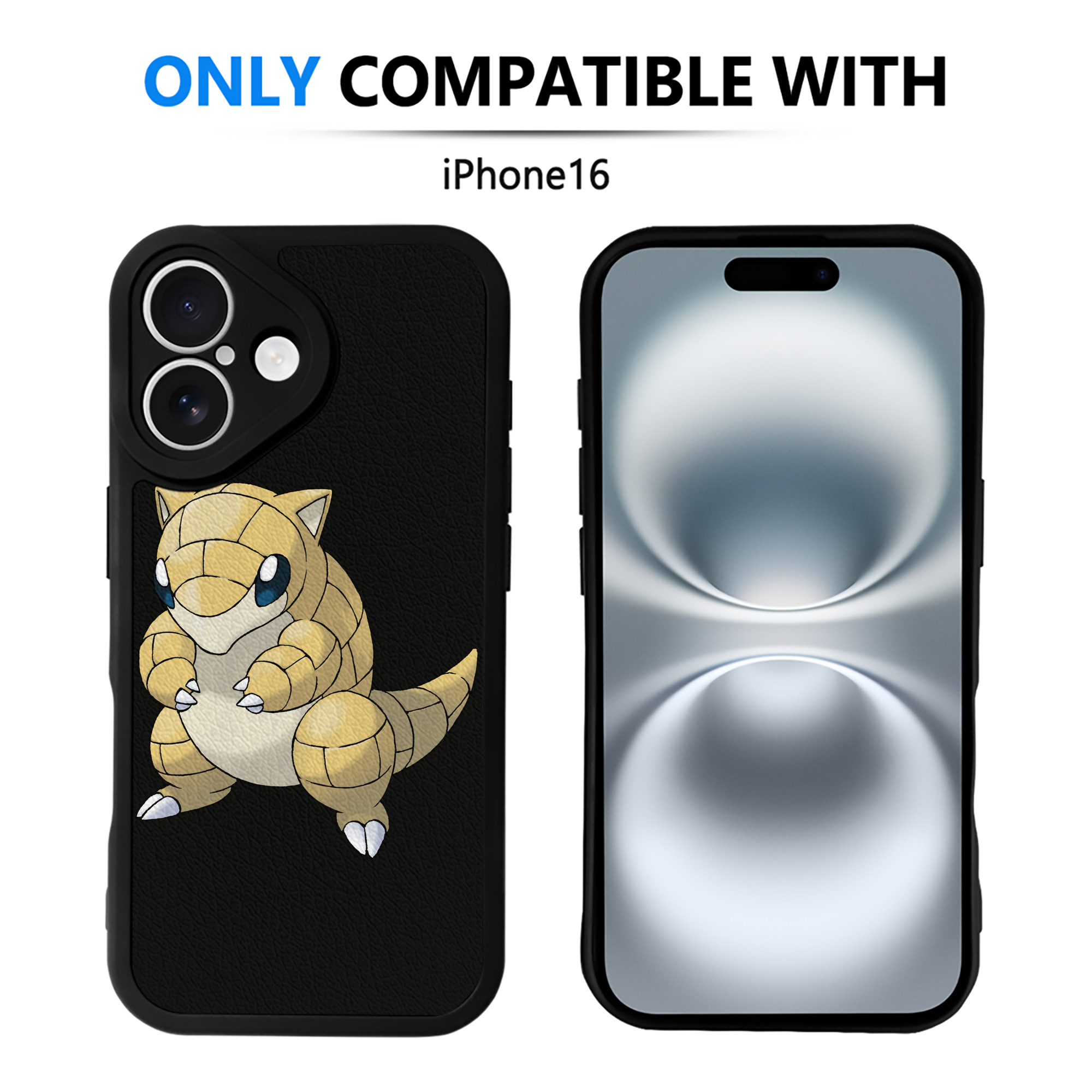（画像用） ポケットモンスター Pokémon 【iPhone 16シリーズ対応】シリコンスマホケース（レザー調） 材質：シリコン